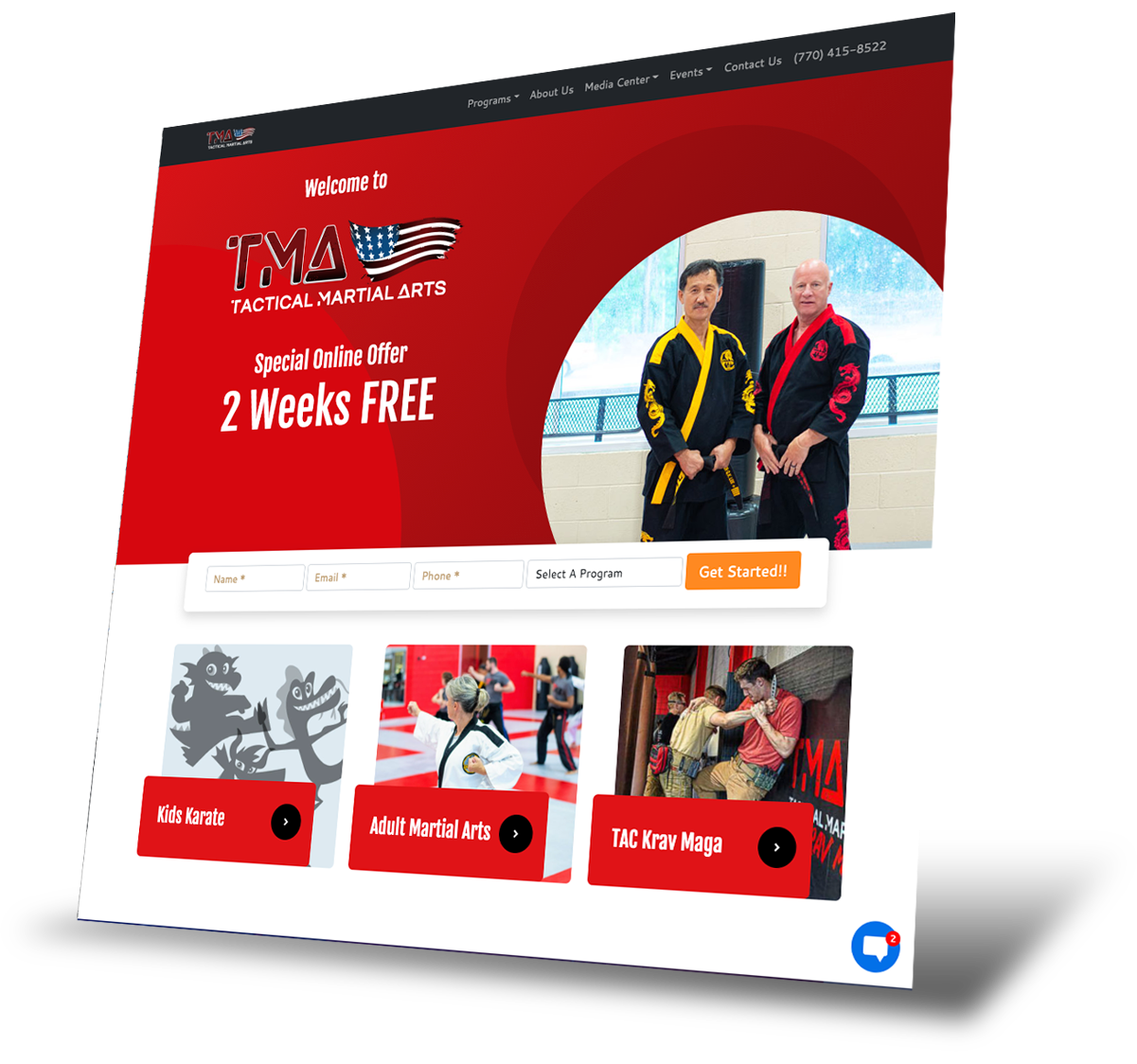 Tactical Martial Arts website home page